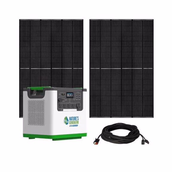 Natures Generator Lithium 3600 Solar Generator With 2 x 410W Monocrystalline Solar Panel