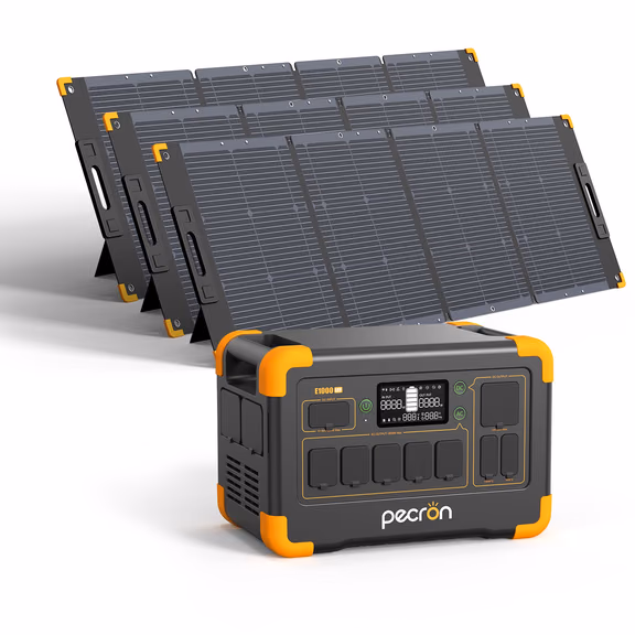 PECRON E1000LFP Solar Generator Kit – E1000LFP + 3*200W Solar Panel