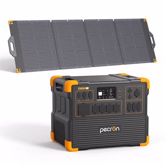 PECRON E3600LFP Solar Generator Kit 3600W 3072Wh – E3600LFP+PV300 / Without Trolley