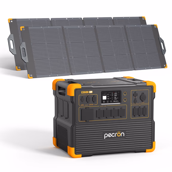 PECRON E3600LFP Solar Generator Kit 3600W 3072Wh – E3600LFP+2*PV300 / Without Trolley