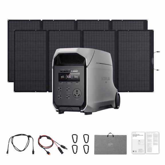 EcoFlow DELTA 3 Ultra Plus 3072Wh 3600W Portable Power Station – DELTA 3 Ultra Plus + 2 x 400W Solar Panel