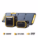 VTOMAN FlashSpeed Pro 3600 Estación Eléctrica Portátil + Batería Adicional + Panel Solar 200W Pro