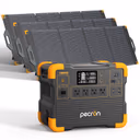 PECRON E1500LFP Expandable Portable Power Station 2200W 1536Wh V3 Version – E1500LFP+ 3*300W Solar kit