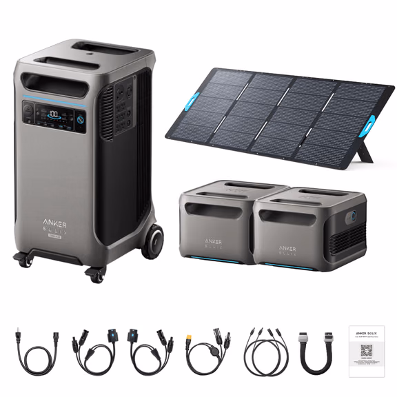 Anker SOLIX F3800 Plus Portable Power Station + 400W Portable Solar Panel – F3800 Plus + 400W Portable Solar Panel / 2 x Extra Batteries