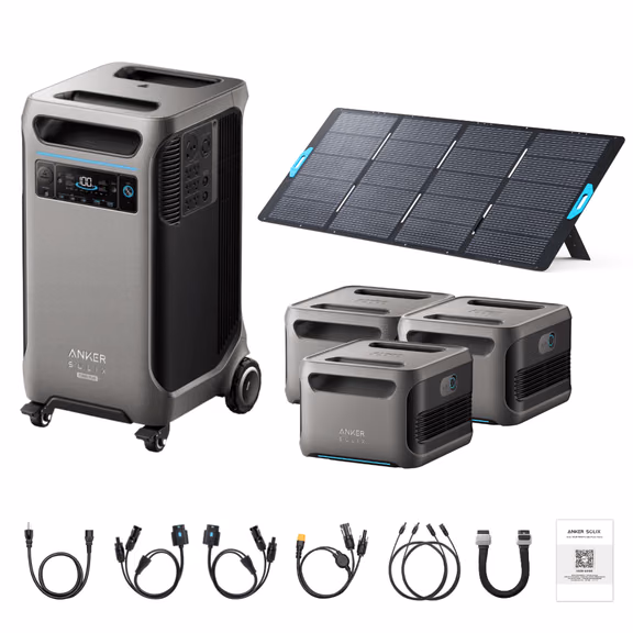 Anker SOLIX F3800 Plus Portable Power Station + 400W Portable Solar Panel – F3800 Plus + 400W Portable Solar Panel / 3 x Extra Batteries