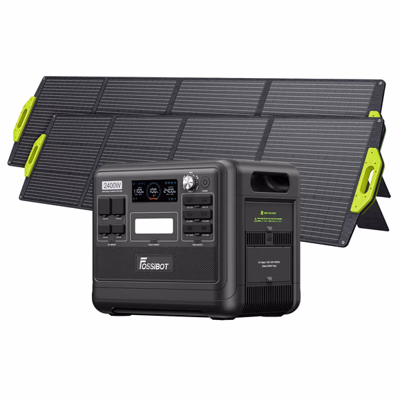 FOSSiBOT F2400 station électrique portable - 2 048 Wh | 2 400 W – 1 x SP400 Pro 400W panneau solaire portable bifacial (400W)