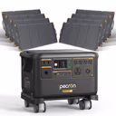 Pecron F5000LFP 7200W 5120Wh 120V/240V Portable Power Station – 8 x PV300 300W Portable Solar Panels