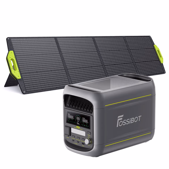FOSSiBOT F1800 Solargenerator | 1800W 1024Wh – F1800 / Mit 1 x SP200 200W Tragbares Solarpanel (200W)