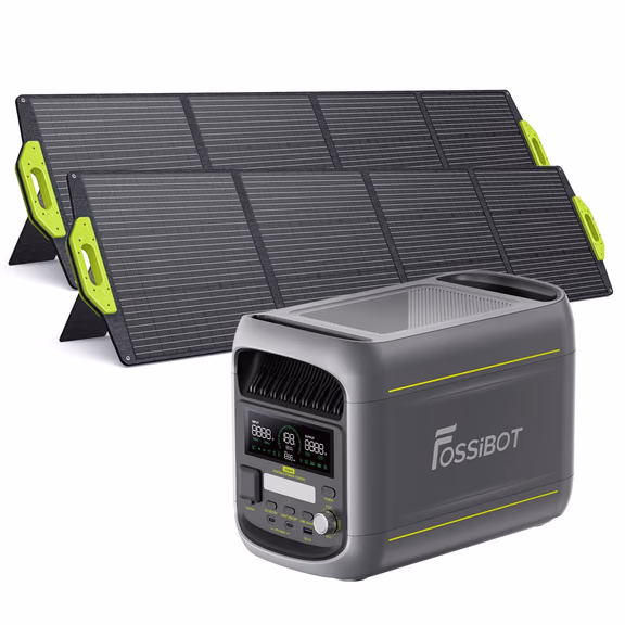 FOSSiBOT F1800 Zonne-energie Generator + Draagbaar Zonnepaneel – F1800 (Alleen eenheid) / 1 x SP400 Pro 400W Bifacial Draagbaar Zonnepaneel (400W)