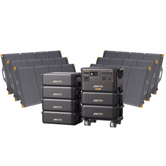 Pecron F5000LFP 7200W 5120Wh 120V/240V Portable Power Station – Pecron F5000LFP + + 6 x FP5000-48V 5120Wh Extra Batteries / 6 x PV300 300W Portable Solar Panels