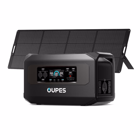 OUPES Mega 2 Pro Home Backup & Portable Power Station | 2500W, 2048Wh – Mega 2 Pro + 240W Solar Panel