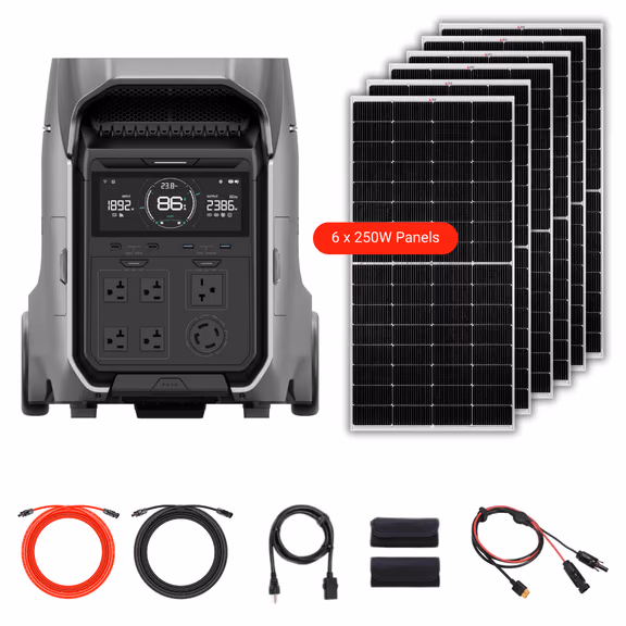 EcoFlow DELTA PRO 3 4096Wh 4000W Solar Generator + Choose Custom Solar Panel Bundle Option – DELTA PRO 3 + 6 x 250W Rigid Panels