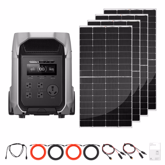 EcoFlow DELTA 3 Ultra Plus + Custom Solar Panels Kits – DELTA 3 Ultra Plus + 4 x 250W Rigid Solar Panels