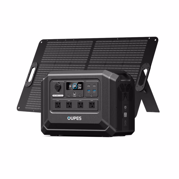 OUPES Mega 1 Lite Home Backup & Portable Power Station | 2000W 1024Wh – Mega 1 Lite + 100W Solar Panel