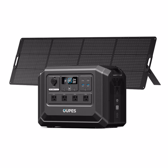 OUPES Mega 1 Lite Home Backup & Portable Power Station | 2000W 1024Wh – Mega 1 Lite + 240W Solar Panel