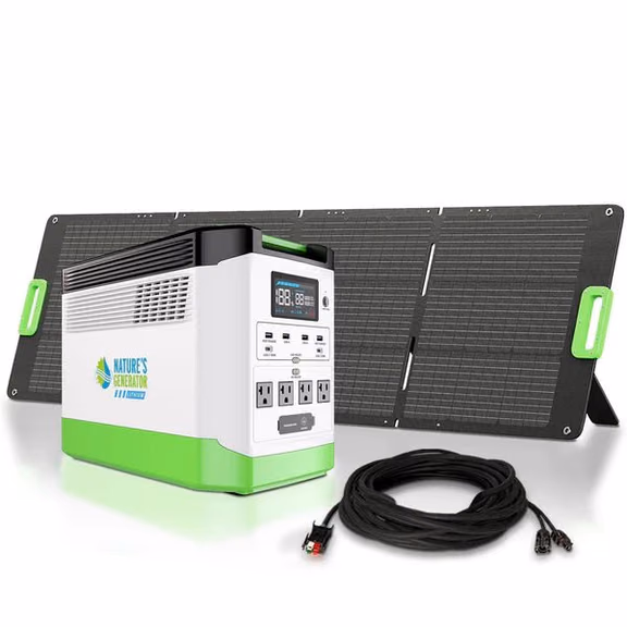 Natures Generator Lithium 1800 Solar Generator + 200W Folding Solar Panel