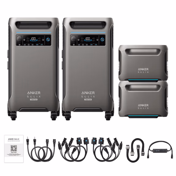 Anker SOLIX F3800 Plus + Expansion Batteries – 2 x F3800 Plus + 2 x BP3800 Batteries