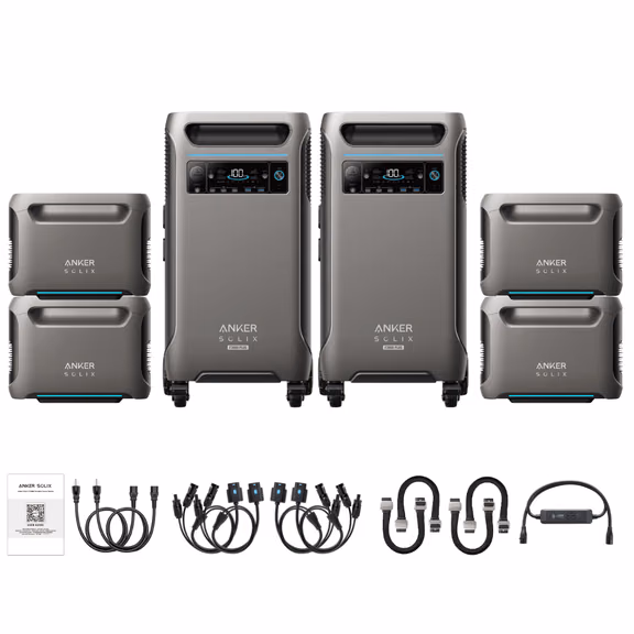 Anker SOLIX F3800 Plus + Expansion Batteries – 2 x F3800 Plus + 4 x BP3800 Batteries