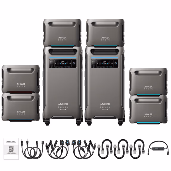 Anker SOLIX F3800 Plus + Expansion Batteries – 2 x F3800 Plus + 6 x BP3800 Batteries
