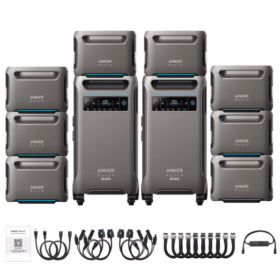 Anker SOLIX F3800 Plus + Expansion Batteries – 2 x F3800 Plus + 8 x BP3800 Batteries