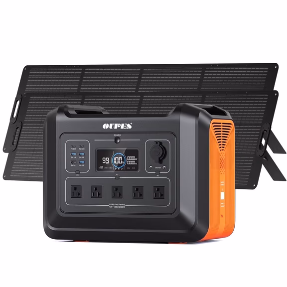 OUPES 2400W, 2232Wh Portable Power Station – OUPES 2400 + 240W Solar Panel*2