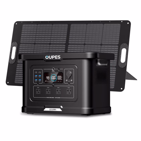 OUPES Exodus 2400 Portable Power Station | 2400W 2232Wh – Exodus 2400 + 100W Solar Panel