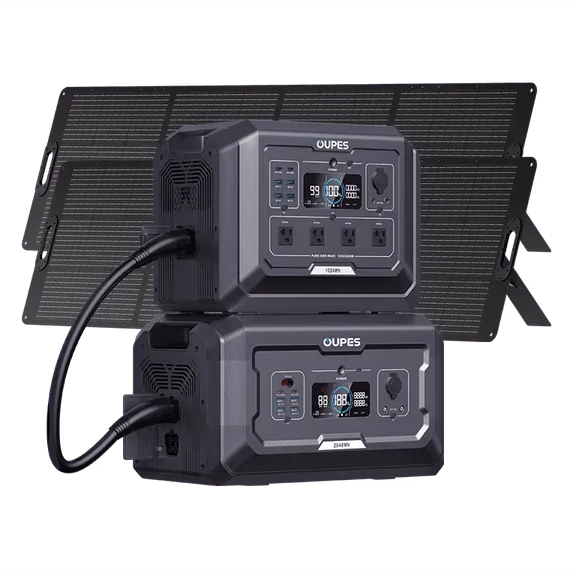Mega 1 + B2 Extra Battery + 2*240W Solar Panel | Solar Generator Kit
