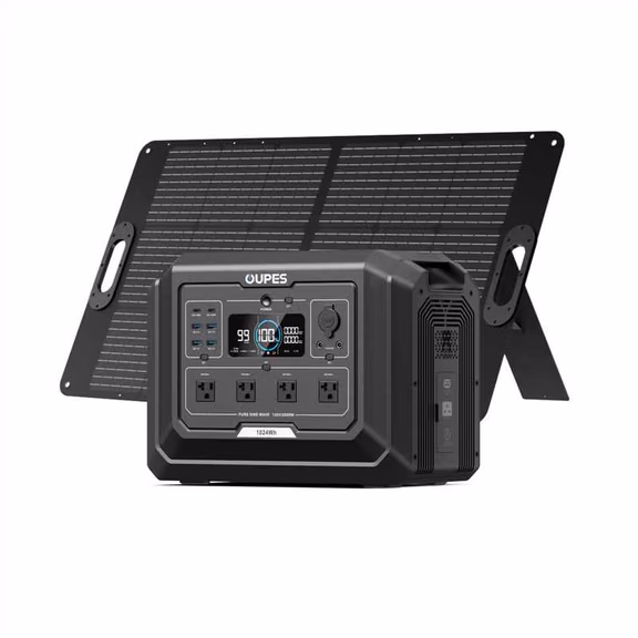 OUPES Mega 1 Home Backup & Portable Power Station | 2000W 1024Wh – Mega 1 + 100W Solar Panel