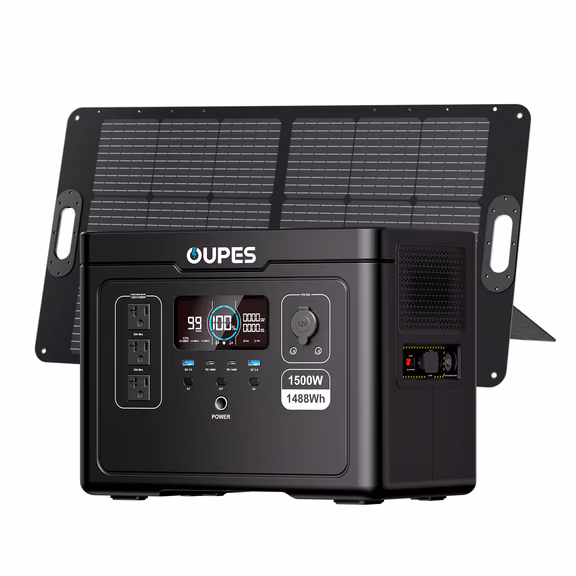 OUPES Exodus 1500 Portable Power Station | 1500W 1488Wh – Exodus 1500 + 100W Solar Panel