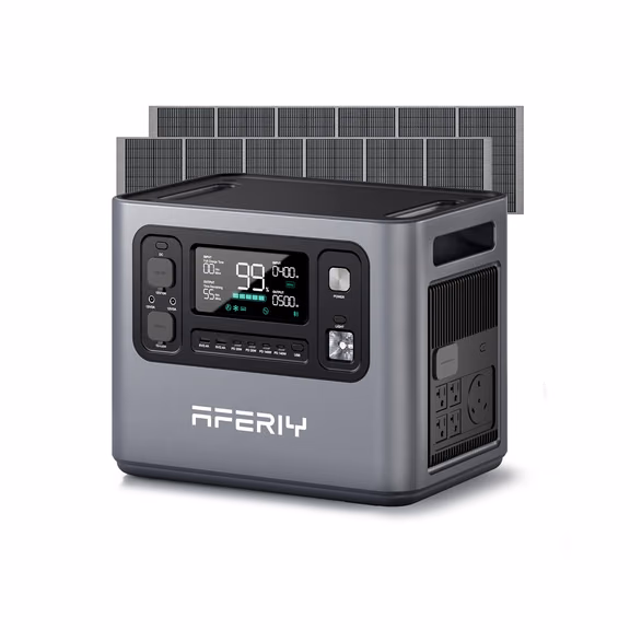 AFERIY Haven3000 P300 Portable Power Station with Expandable Capacity 3000W 2048Wh – P300 + 2x 400W Solar Panels