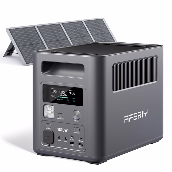 AFERIY Nomad1800 P180 1800W Solar Generator Kit – P180 + 100W Portable Solar Panel