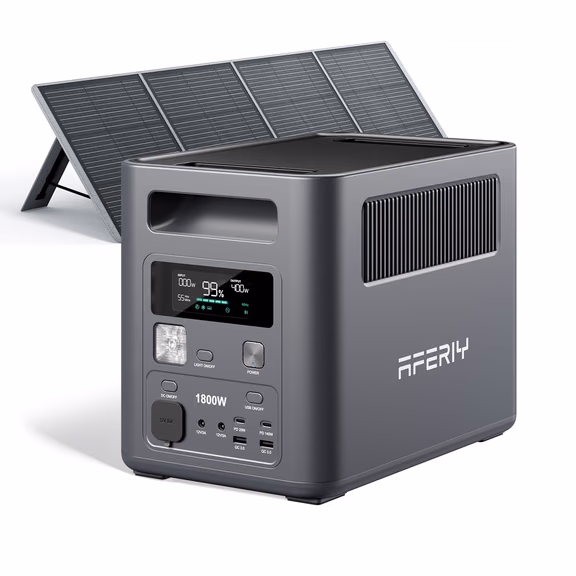 AFERIY Nomad1800 P180 1800W Solar Generator Kit – P180 + 200W Portable Solar Panel