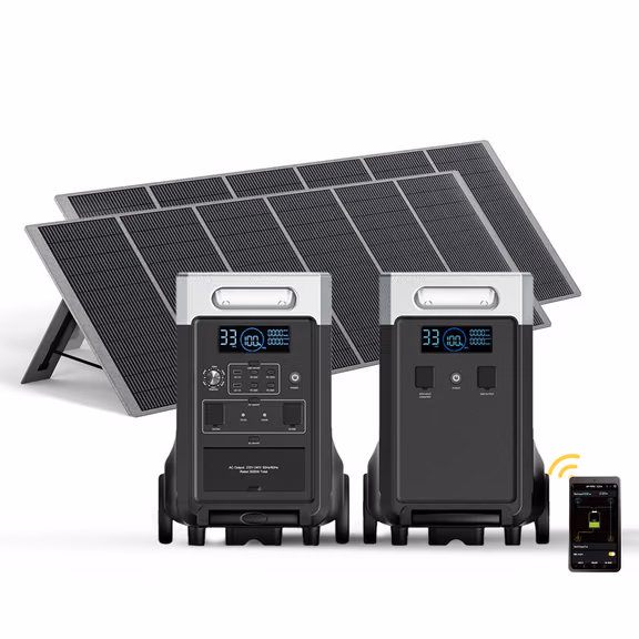 AFERIY Haven3600 P310 3600W Solar Generator Kit with 3840Wh Expansion Battery – P310 + P310-B 3600W, 7680Wh / 2 × 400W Solar Panel (total 800W)