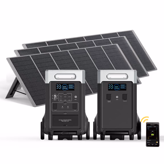AFERIY Haven3600 P310 3600W Solar Generator Kit with 3840Wh Expansion Battery – P310 + P310-B 3600W, 7680Wh / 3 × 400W Solar Panel (total 1200W)