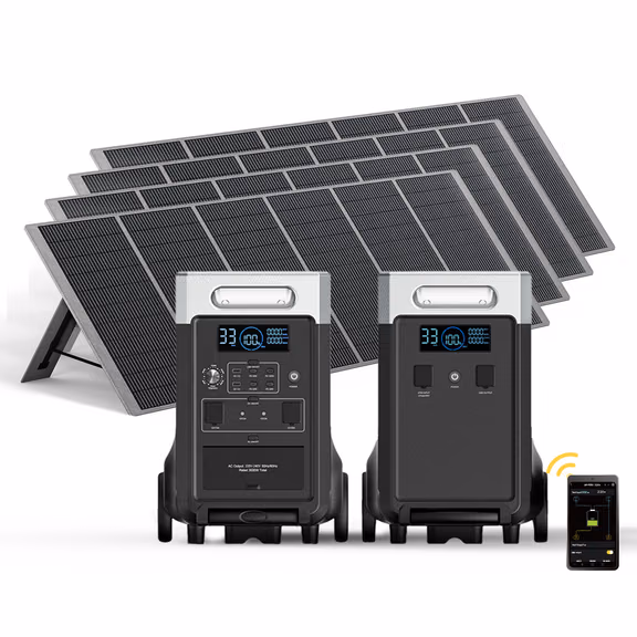 AFERIY Haven3600 P310 3600W Solar Generator Kit with 3840Wh Expansion Battery – P310 + P310-B 3600W, 7680Wh / 4 × 400W Solar Panel (total 1600W)