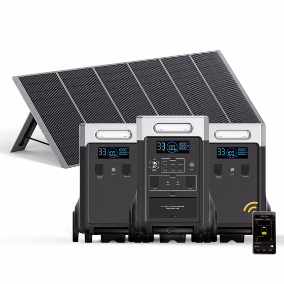 AFERIY Haven3600 P310 3600W Solar Generator Kit with 3840Wh Expansion Battery – P310 + 2xP310-B 3600W, 11520Wh / 1 × 400W Solar Panel (total 400W)