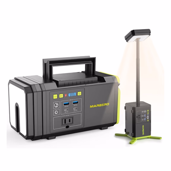 MARBERO 118Wh Portable Power Station with Telescopic Camping Lights