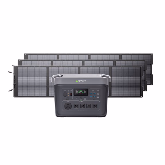 Growatt INFINITY 2000 PRO Portable Power Station – INFINITY 2000 PRO + 3*200W Solar Panel