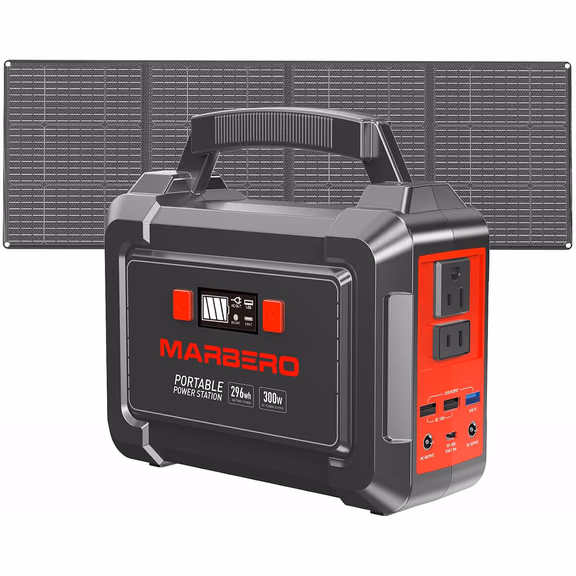 MARBERO 300W Solar Generator with 60W Solar Panel