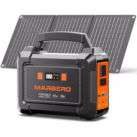 MARBERO 167Wh Solar Generator with 30W Solar Panel