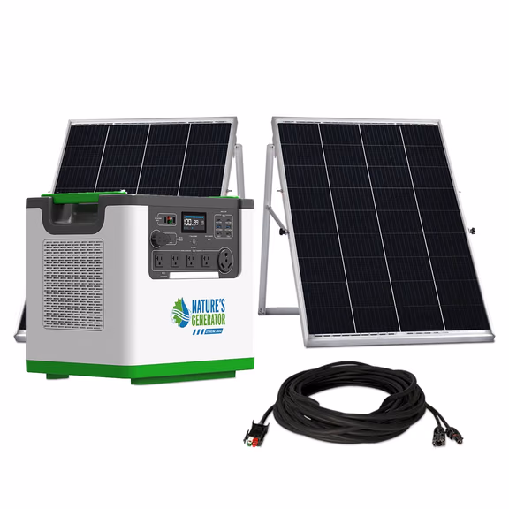Nature's Generator L3600 Expandable Solar Generator – L3600 + 2x 100W Rigid Panel