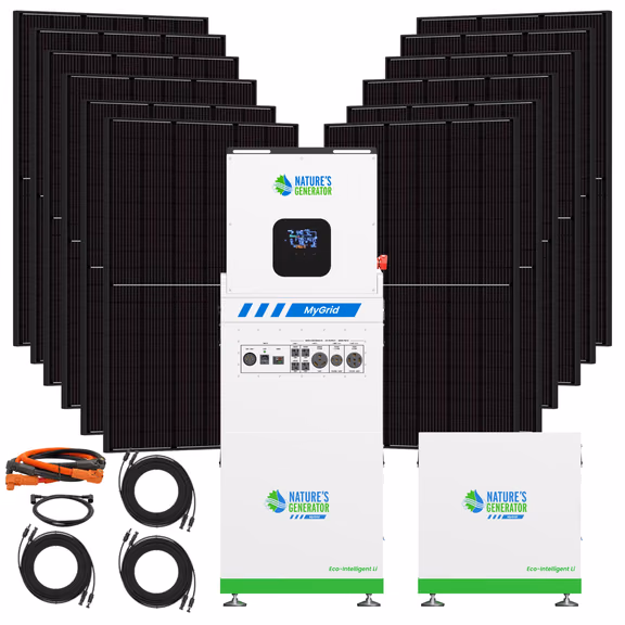 MyGrid 10K Gen 2 Solar Generator for Home – MyGrid 10K Gen 2 + MyGrid 10K Solar Battery + 12x 440W Rigid Bifacial Panel
