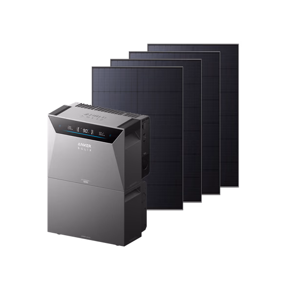 Anker SOLIX Solarbank 4 E5000 Pro Balkonkraftwerk mit Speicher – Solarbank 4 E5000 Pro + 1780Wp Bifaziales Solarmodul + 1× BP5000 Erweiterungsakku