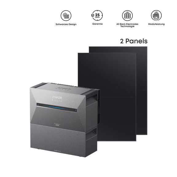 Anker SOLIX Solarbank 3 E2700 Pro Balkonkraftwerk mit Speicher – Solarbank 3 E2700 Pro + 920Wp ABC Solarmodul + 1× BP2700 Erweiterungsakku