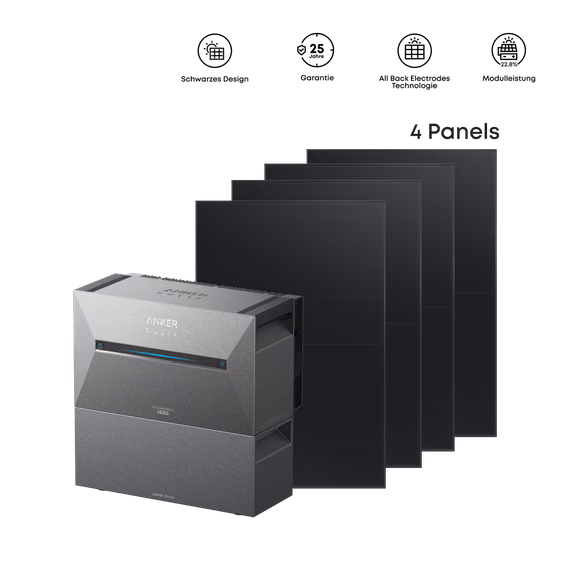 Anker SOLIX Solarbank 3 E2700 Pro Balkonkraftwerk mit Speicher – Solarbank 3 E2700 Pro + 1840Wp ABC Solarmodul + 1× BP2700 Erweiterungsakku