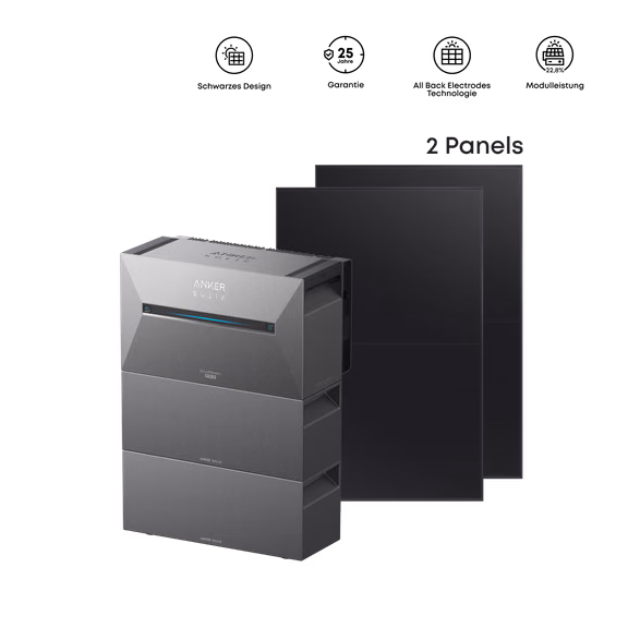 Anker SOLIX Solarbank 3 E2700 Pro Balkonkraftwerk mit Speicher – Solarbank 3 E2700 Pro + 920Wp ABC Solarmodul + 2× BP2700 Erweiterungsakku