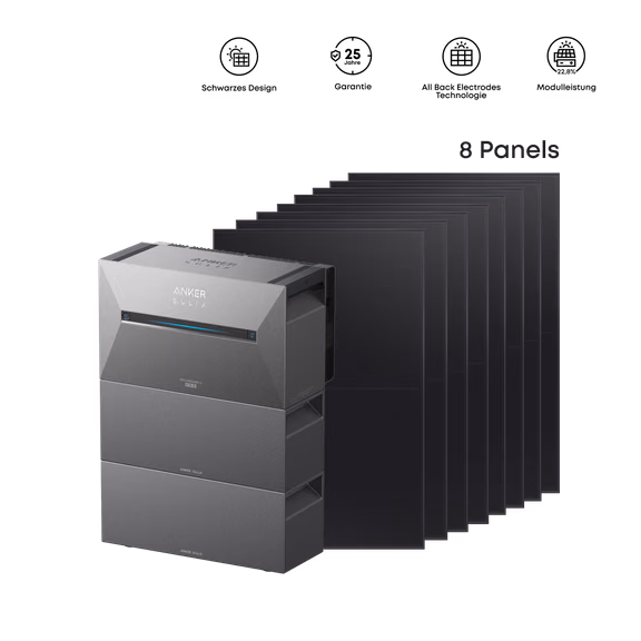 Anker SOLIX Solarbank 3 E2700 Pro Balkonkraftwerk mit Speicher – Solarbank 3 E2700 Pro + 3680Wp ABC Solarmodul + 2× BP2700 Erweiterungsakku
