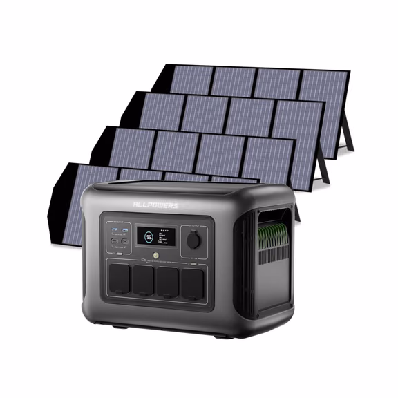ALLPOWERS 1600W Générateur Solaire R1500 LITE avec PV140W – R1500 LITE +4PCS SP029 140W Panneau Solaire 140W