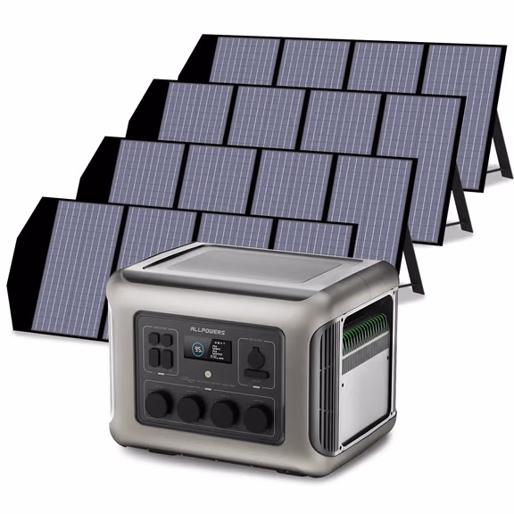 ALLPOWERS Zonnegeneratorset 2500W (R2500-V2 + SP029 140W zonnepaneel) – R2500 V2 + 4 stuks SP029 140W zonnepaneel