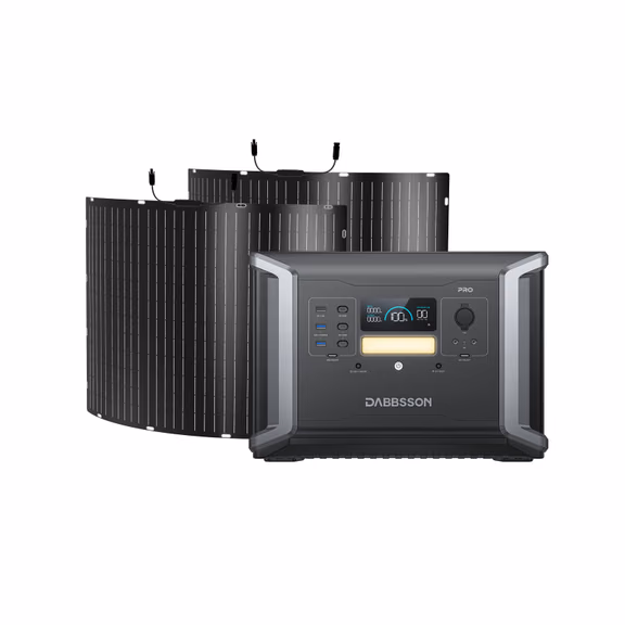 Dabbsson DBS2100 Pro Tragbare Powerstation - 2150Wh | 2400W – DBS2100 Pro + 2*200W Flexibles Solarpanel (2150Wh)